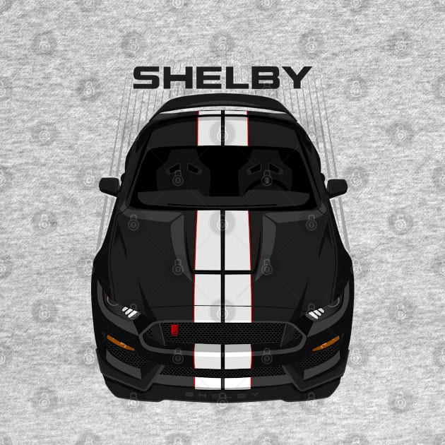 Ford Mustang Shelby GT350R 2015 - 2020 - Black - White Stripes by V8social